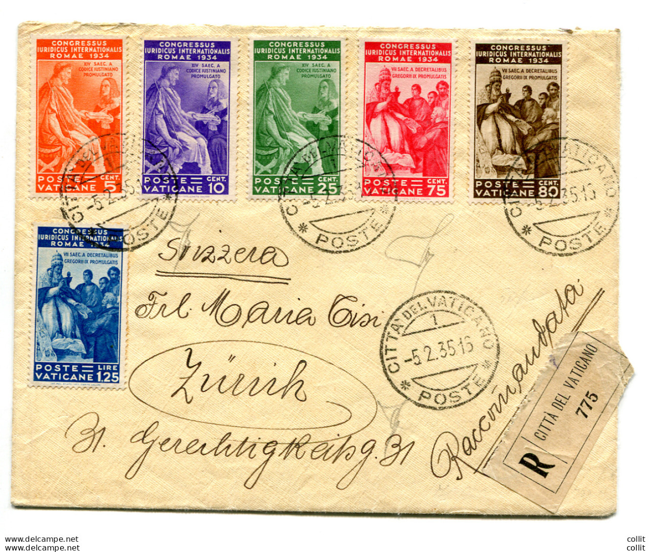 Giuridico Serie Completa Su Busta Racc. Per L'estero - Unused Stamps