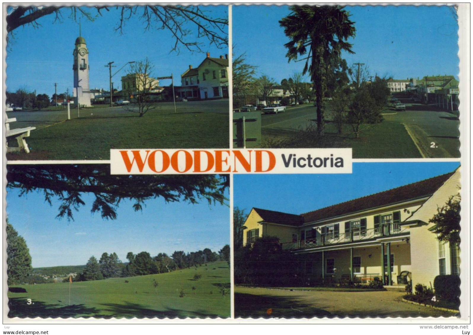 WOODEND, Victoria - Multi View, Clock Tower, Main Street, Manchaster Unity Hospital,  -  Nice Stamp - Autres & Non Classés