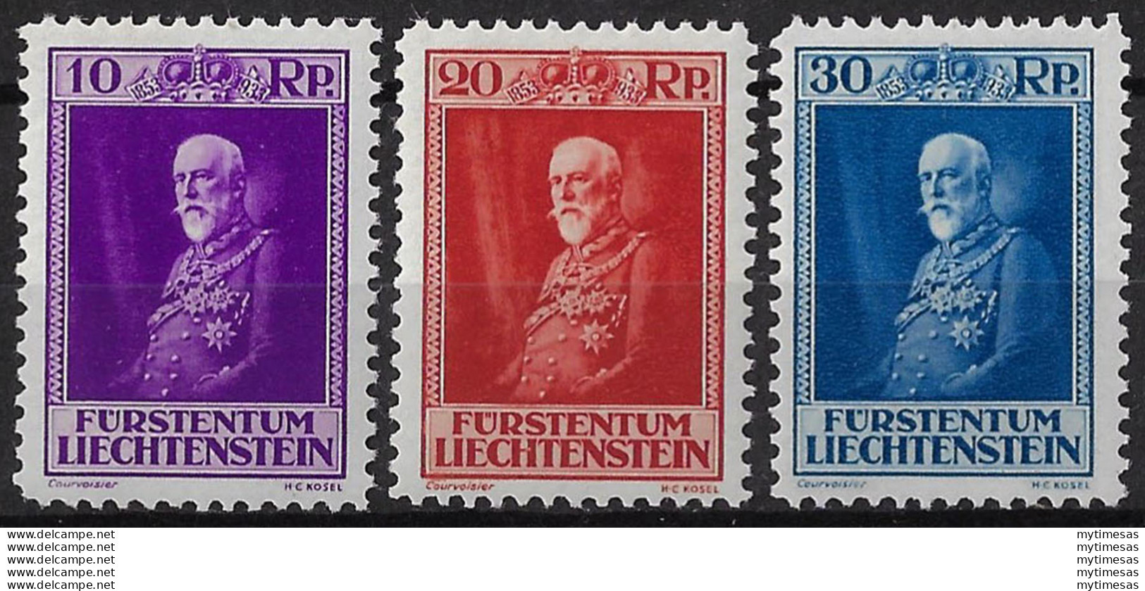 1933 Liechtenstein 3v. MNH Unif N. 114/16 - Other & Unclassified