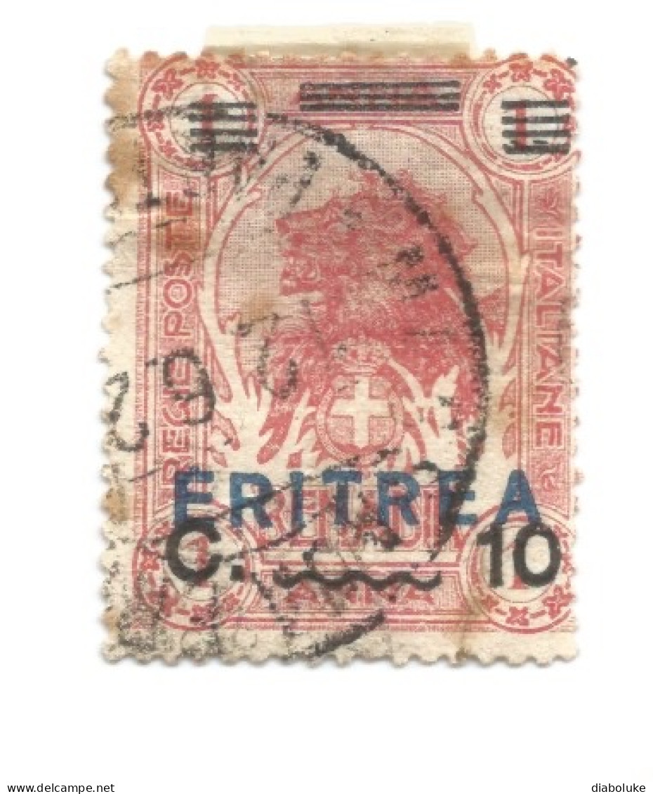 (COLONIE E POSSEDIMENTI) 1924, ERITREA, SOMALIA SOPRASTAMPATI IN AZZURRO - 1 Francobollo Usato (CAT. SASSONE N.82) - Erythrée