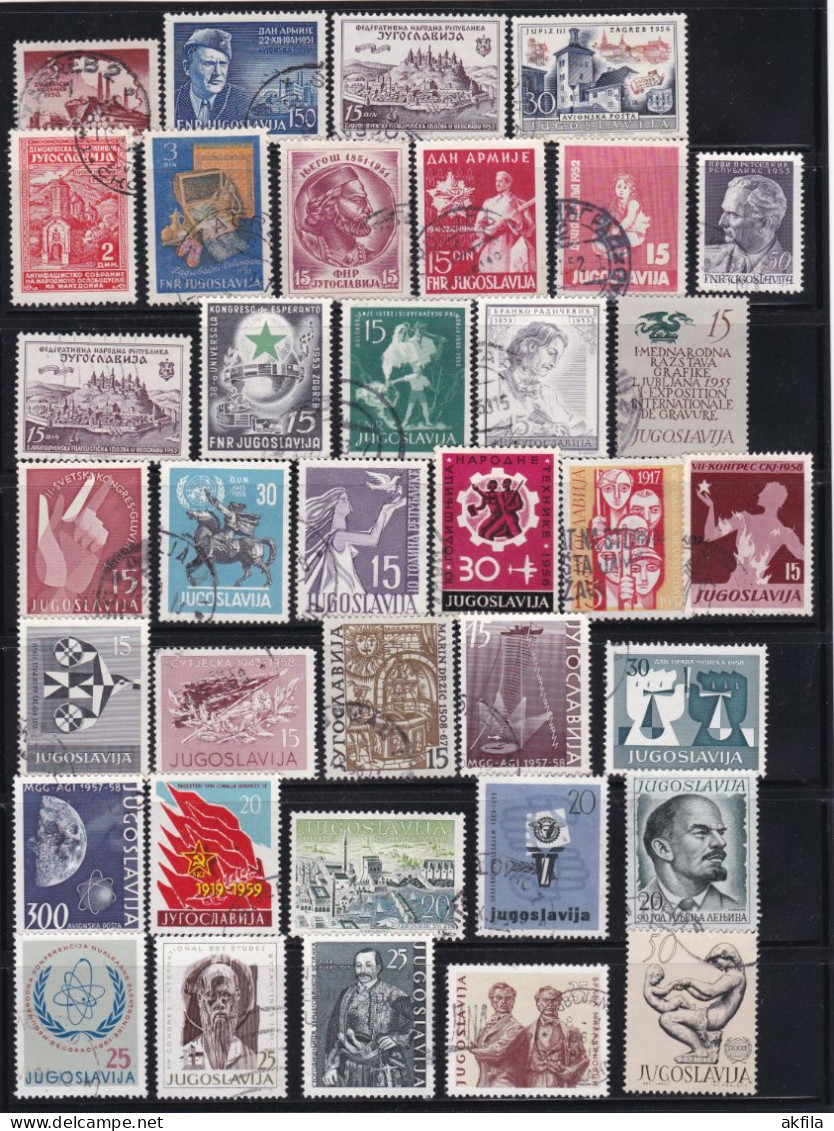 Yugoslavia 1945-1982 Lot Of 170 Pieces Of Canceled Stamps, Used (5 Scans) - Gebruikt