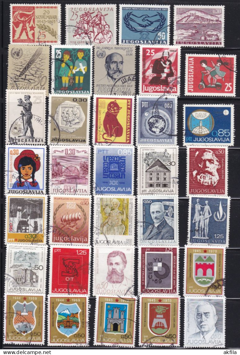 Yugoslavia 1945-1982 Lot Of 170 Pieces Of Canceled Stamps, Used (5 Scans) - Oblitérés