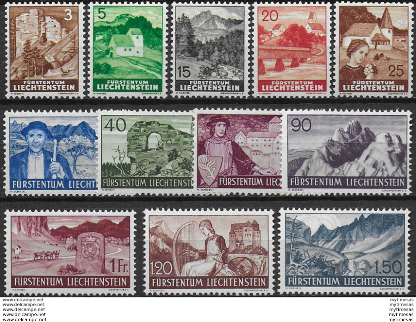 1937-38 Liechtenstein 12v. MNH Unif N. 141/52 - Altri & Non Classificati