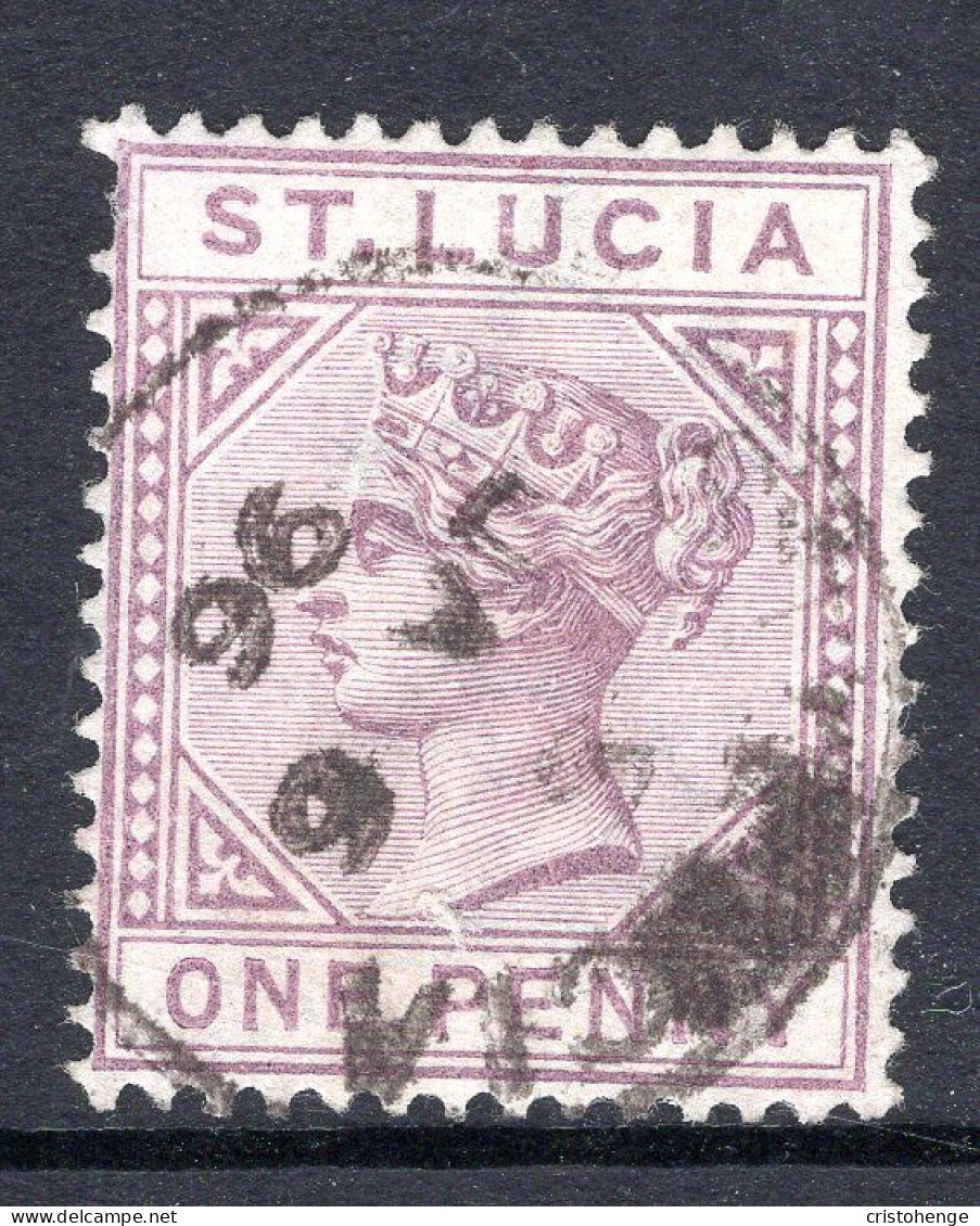 St Lucia 1891-98 QV - Wmk. Crown CA - Die II - 1d Dull Mauve Used (SG 44) - St.Lucia (...-1978)