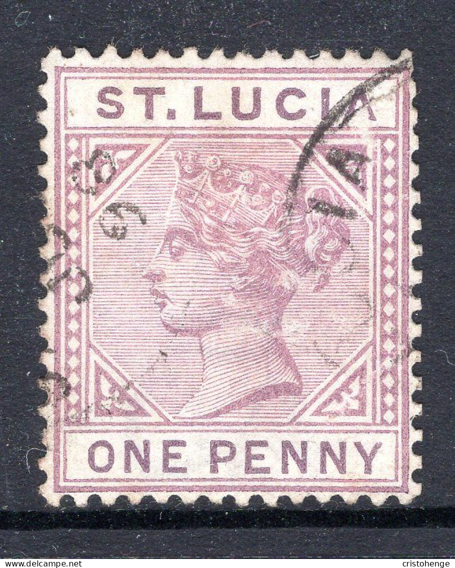 St Lucia 1891-98 QV - Wmk. Crown CA - Die II - 1d Dull Mauve Used (SG 44) - St.Lucia (...-1978)