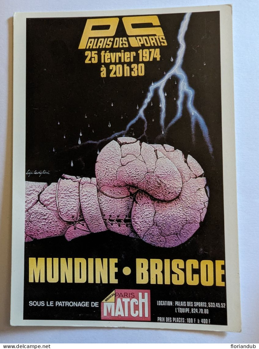 CP - Boxe Illustrateur Castiglioni Affiche Combat Mundine Briscoe 1974 - Boxeo