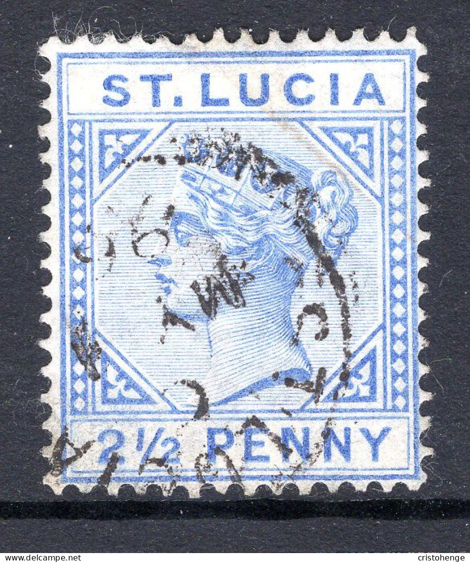 St Lucia 1891-98 QV - Wmk. Crown CA - Die II - 2½d Ultramarine Used (SG 46) - Ste Lucie (...-1978)