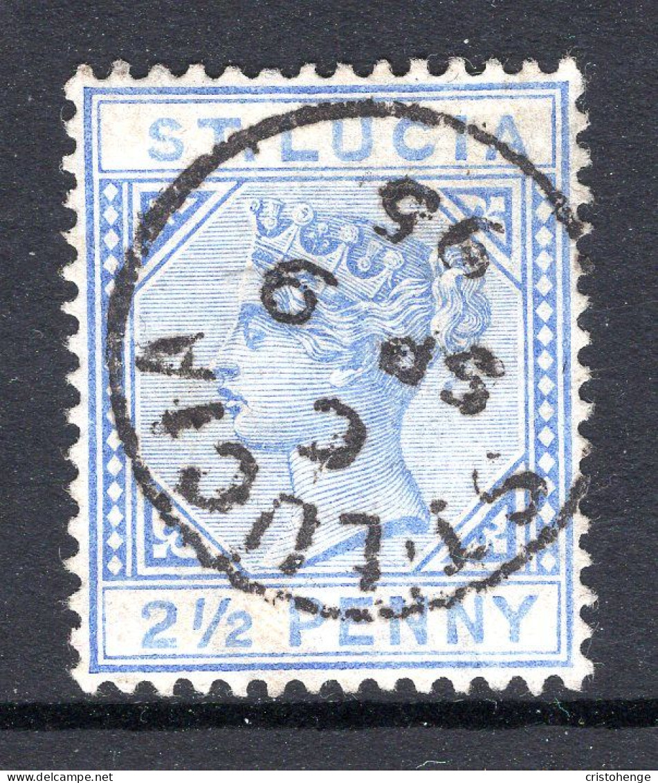 St Lucia 1891-98 QV - Wmk. Crown CA - Die II - 2½d Ultramarine Used (SG 46) - St.Lucia (...-1978)