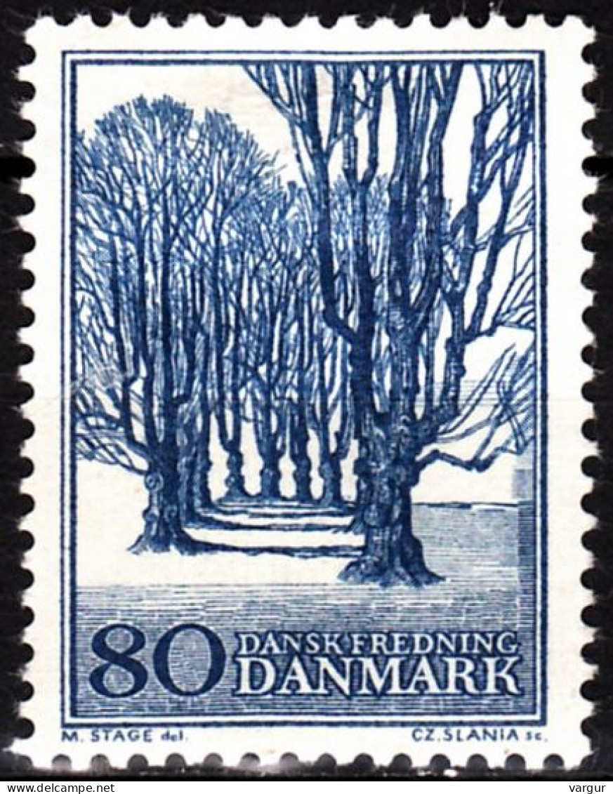 DENMARK 1966 Nature And Monument Protection. Tree Alley. Single, MH - Arbres