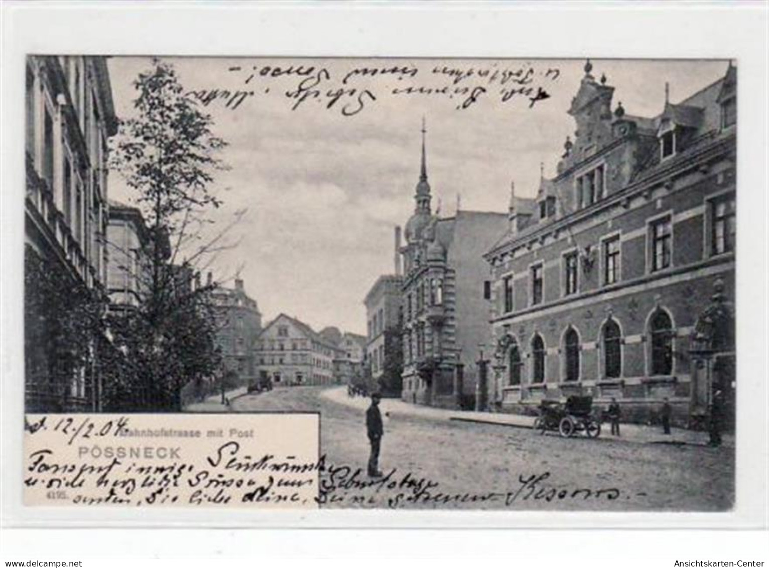 39018702 - Poessneck Mit Bahnhofstrasse Und Post Gelaufen Von 1904. Gute Erhaltung. - Pössneck