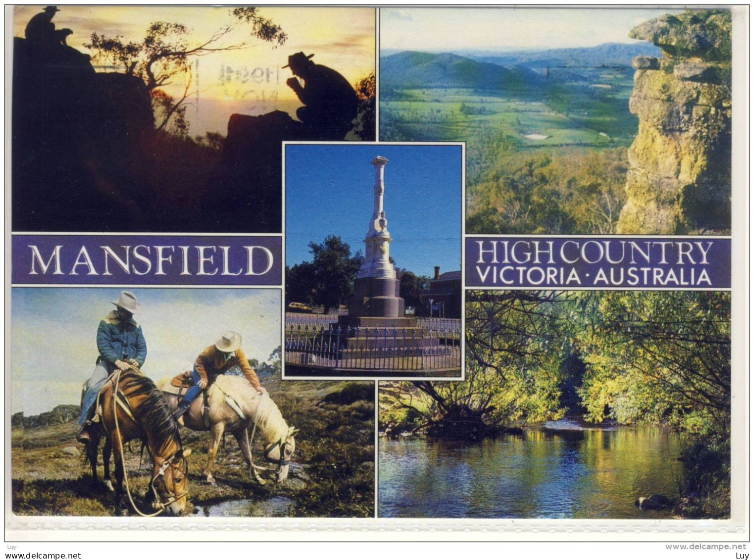 MANSFIELD - High Contry, Multi View W. Cattlemen, Powers Lookout, Police Monument, ... Nice Stamp - Altri & Non Classificati