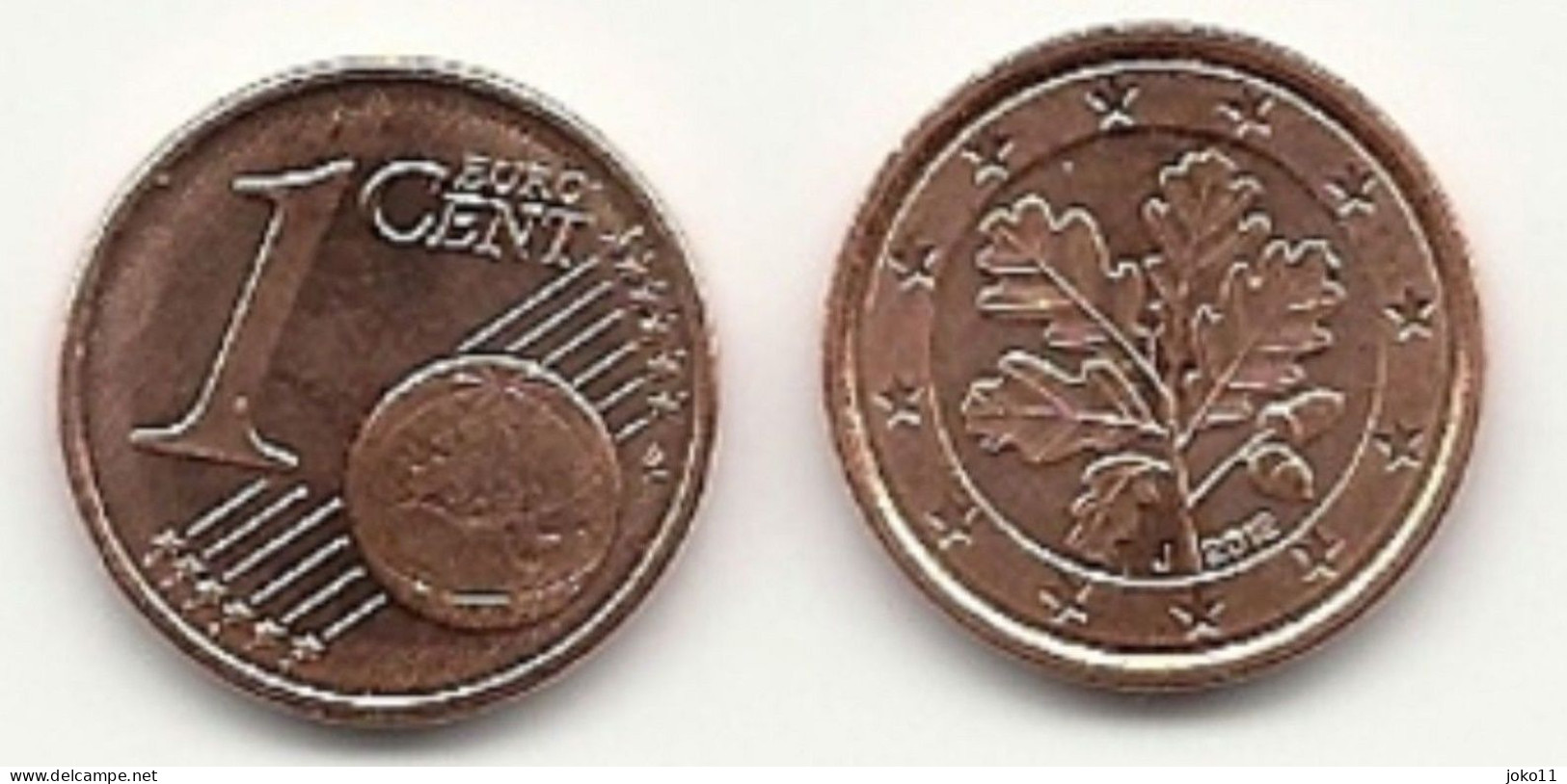 1 Cent, 2012, Prägestätte (J) Vz, Sehr Gut Erhaltene Umlaufmünze - Deutschland