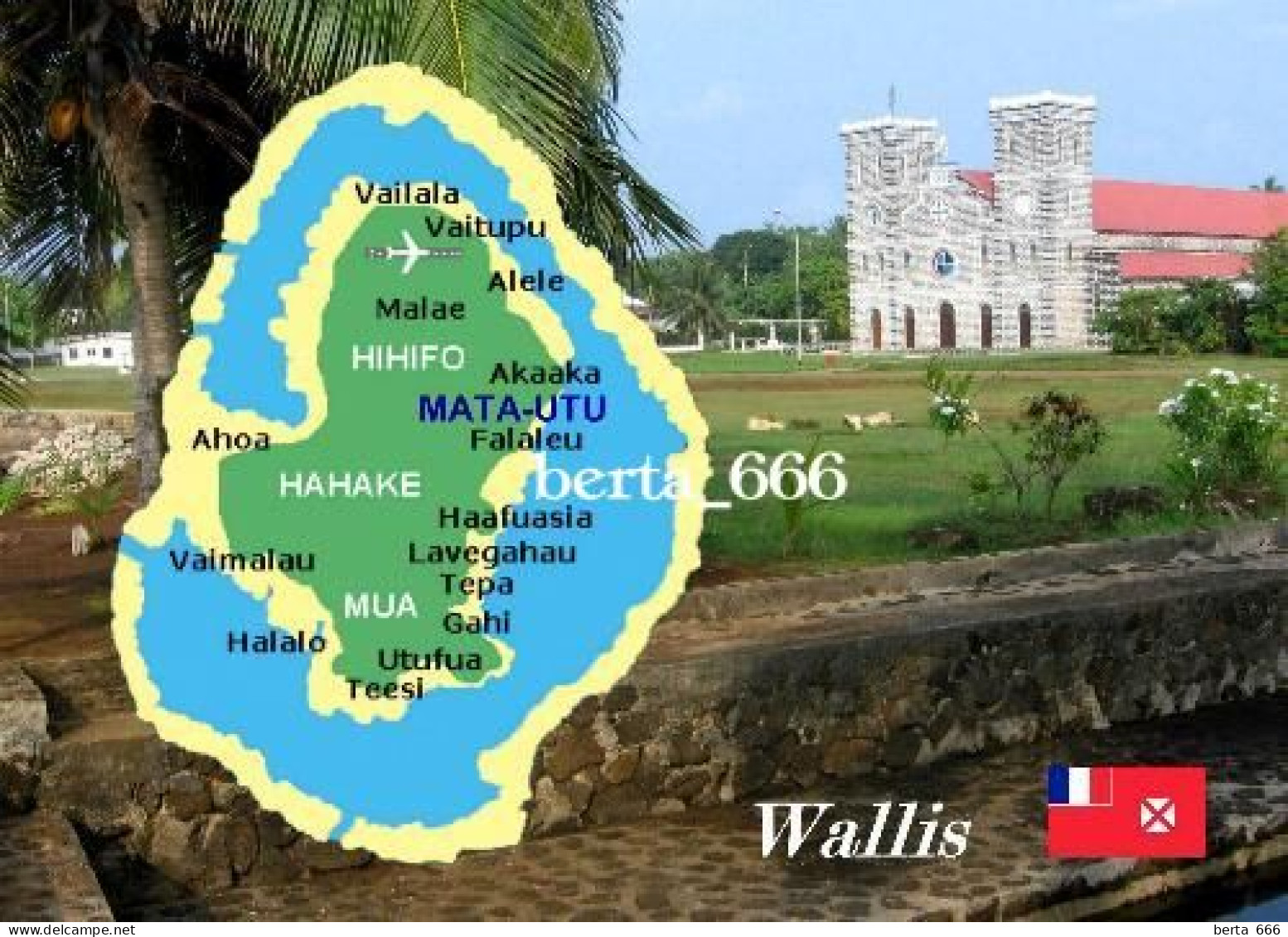 Wallis And Futuna Wallis Island Map New Postcard * Carte Geographique * Landkarte - Wallis E Futuna