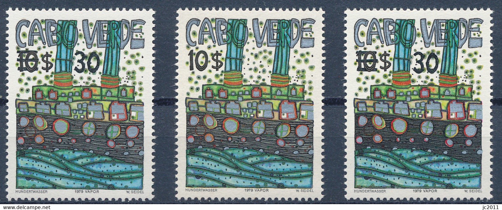 Cabo Verde - 1982 / 1985 - Hundertwasser - MNH - Islas De Cabo Verde