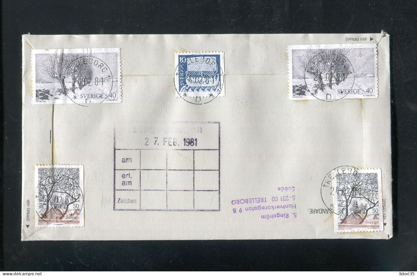 "SCHWEDEN" 1981, Sonder-Ganzsachenumschlag Mit Zusatzfrankatur Per Einschreiben Ex Trelleborg Nach Wiesbaden (L1116) - Postal Stationery