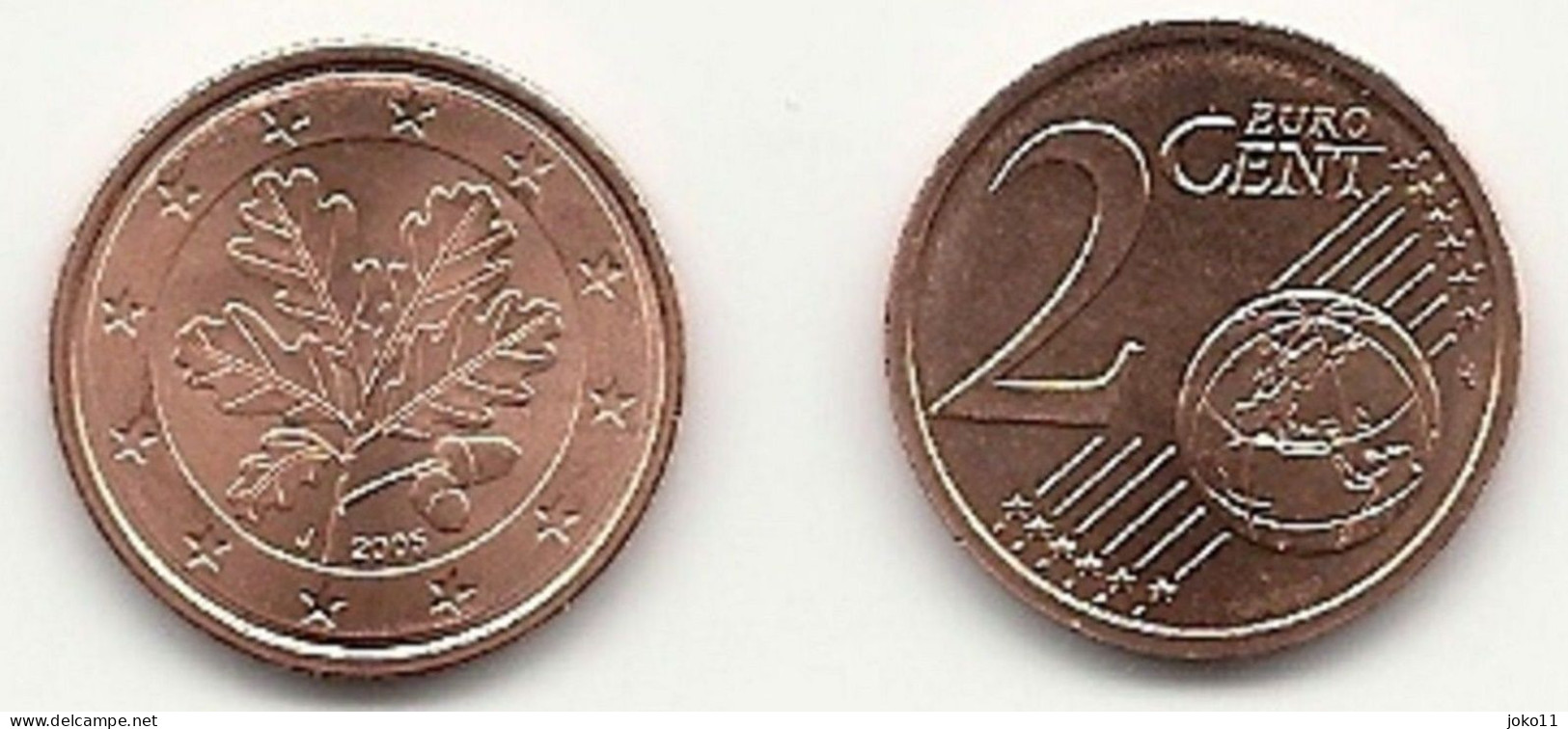 2 Cent, 2005 Prägestätte (J) Vz, Sehr Gut Erhaltene Umlaufmünze - Germania