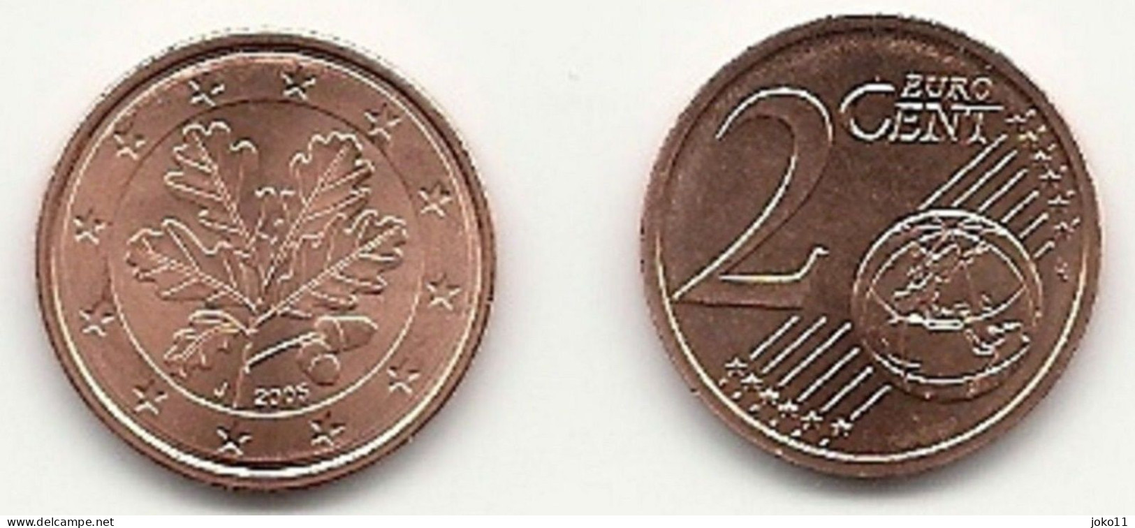 2 Cent, 2005 Prägestätte (J) Vz, Sehr Gut Erhaltene Umlaufmünze - Alemania