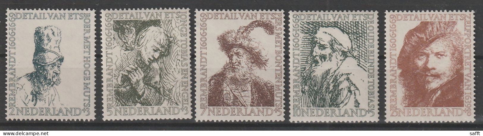 Niederlande 672/676 Postfrisch - Sommermarken 1956 Rembrandt - Neufs