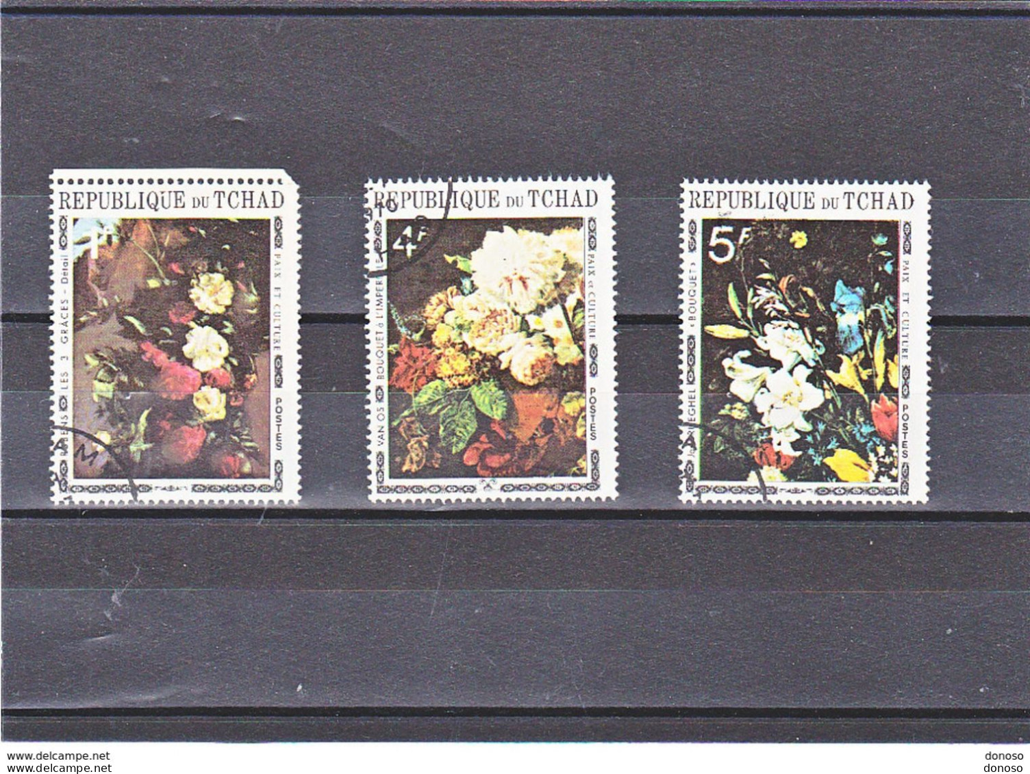 TCHAD 1971 FLEURS NATURES MORTES Michel 375-377 Oblitéré - Tchad (1960-...)