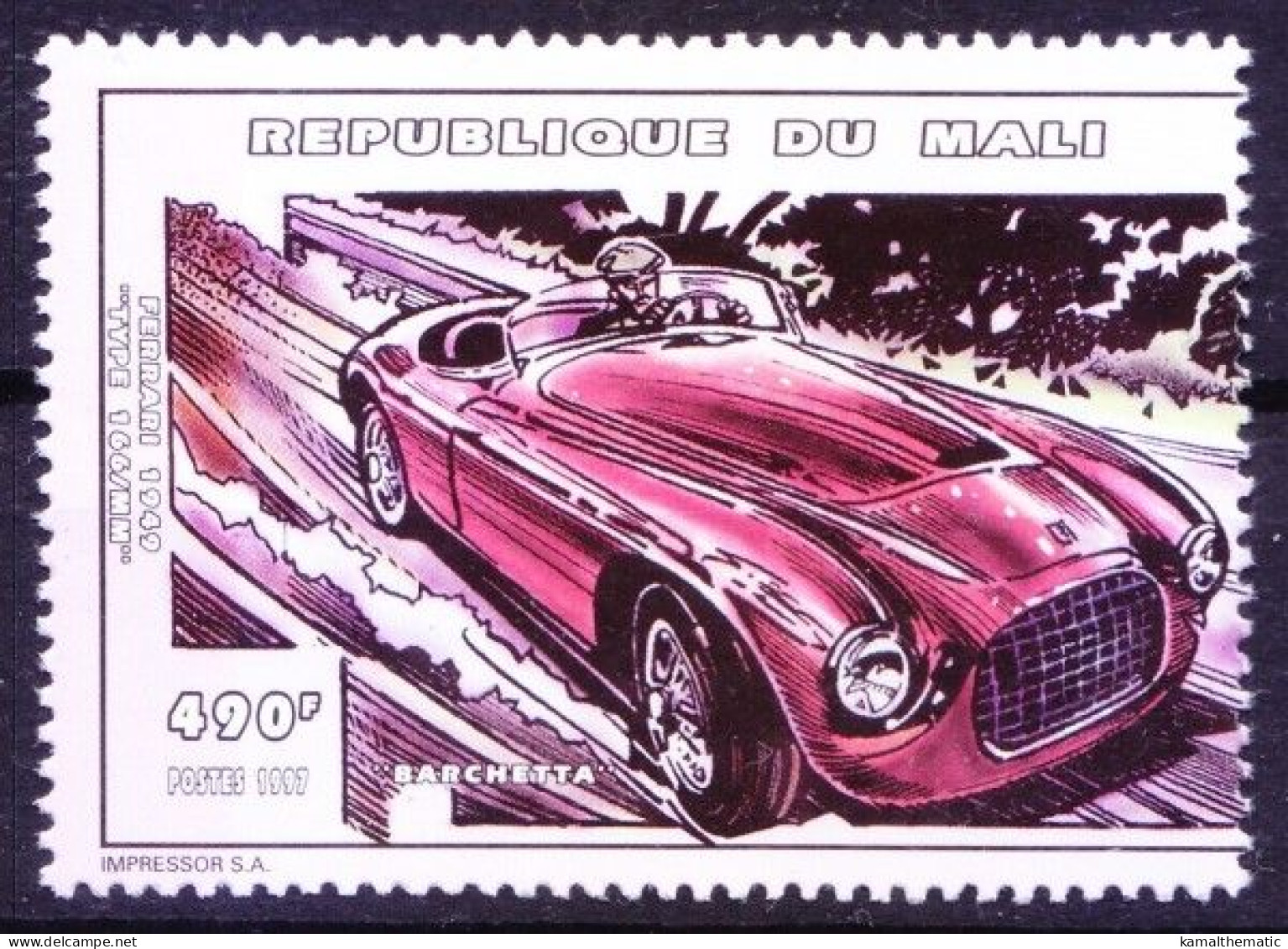 Mali 1997 MNH, Ferrari 166 MM, Racing Cars, Sports - Cars