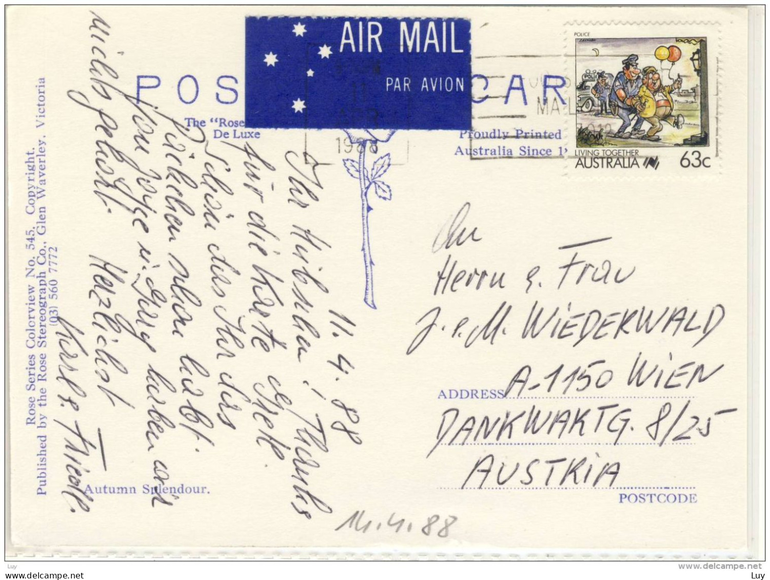 WOODEND, Victoria - Autumn Splendour,  Rose Series Colorview , ... Nice Stamp - Other & Unclassified