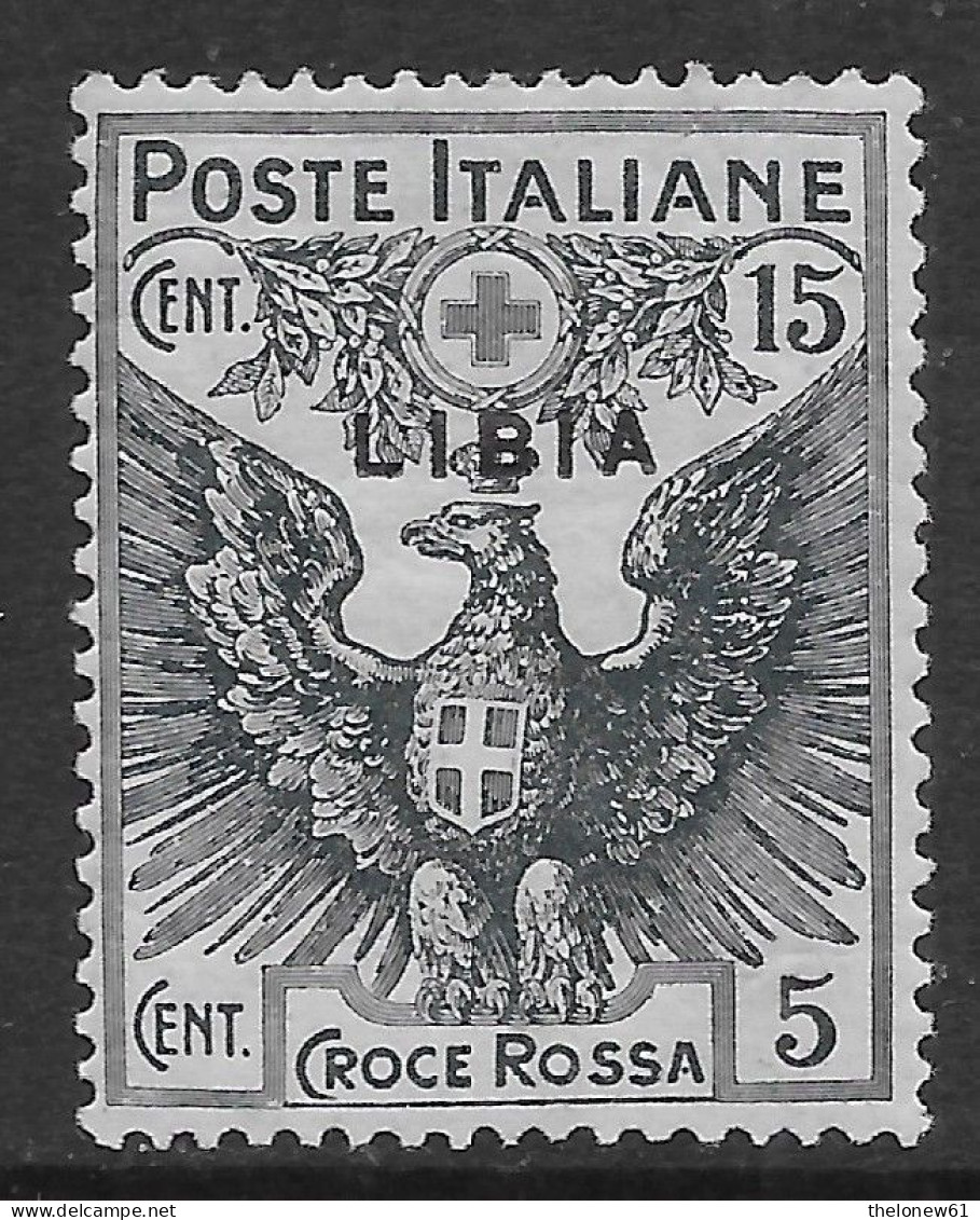 Italia Italy 1915 Colonie Libia Croce Rossa 15c Sa N.14 Nuovo MH * - Libia