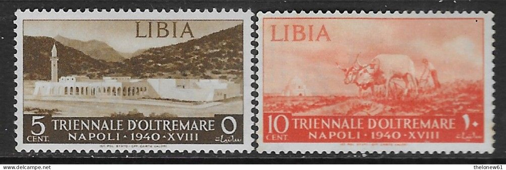 Italia Italy 1940 Colonie Libia Triennale 2val Sa N.164-165 Nuovi MH * - Libya