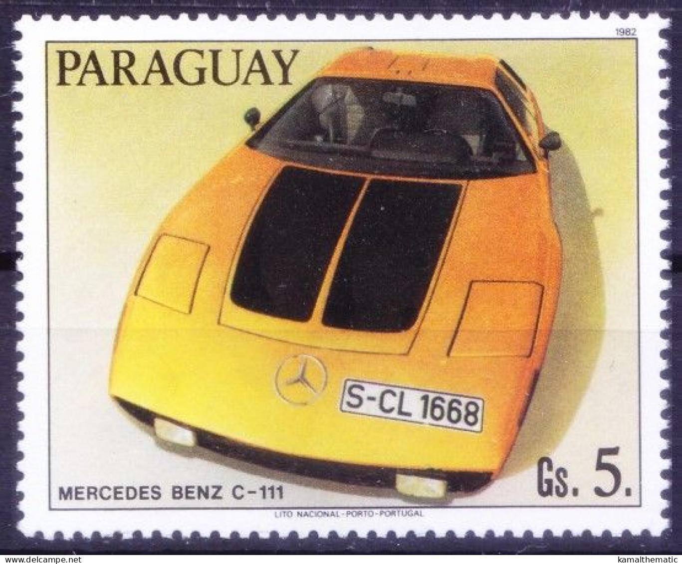 Paraguay 1983 MNH, Race Sports Car, Mercedes Benz C-111 - Automobile