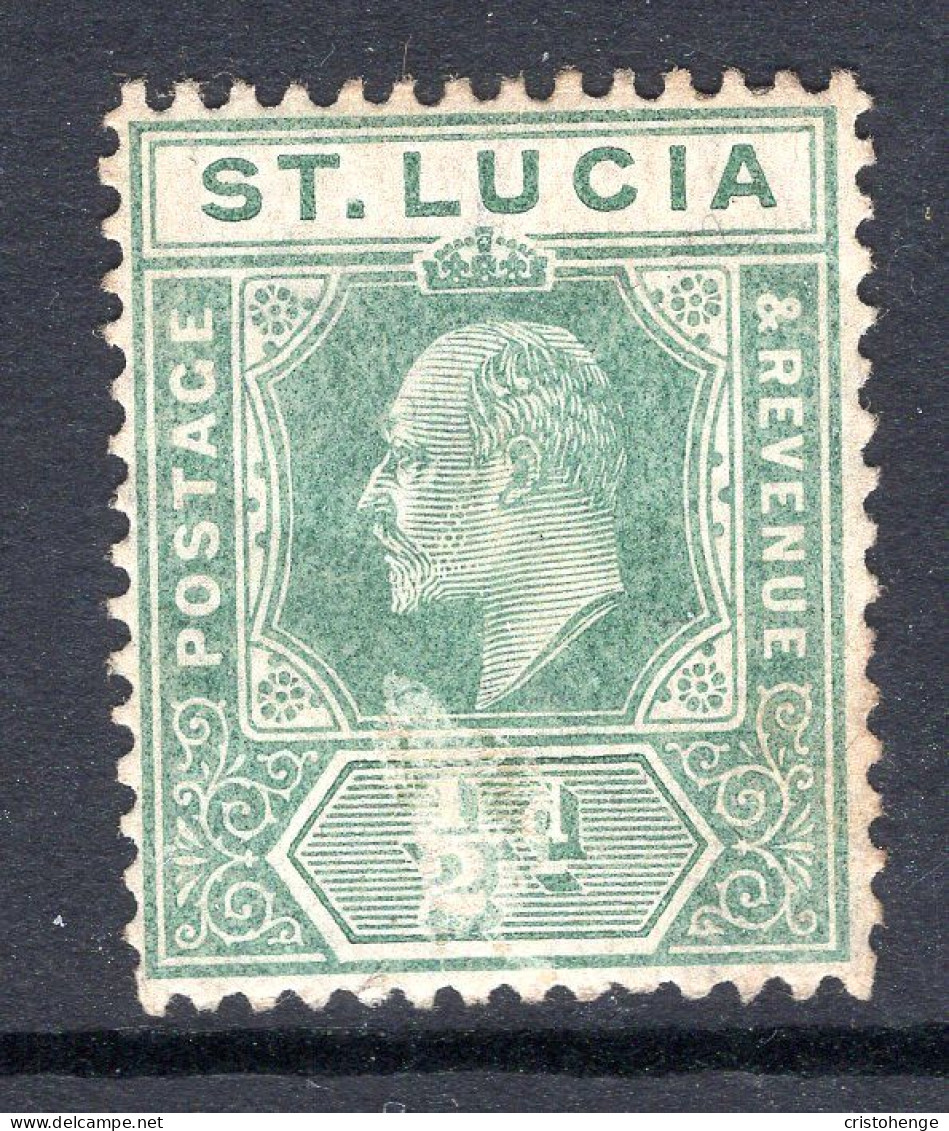 St Lucia 1904-10 KEVII - Wmk. Multiple Crown CA - ½d Green HM (SG 65) - St.Lucia (...-1978)