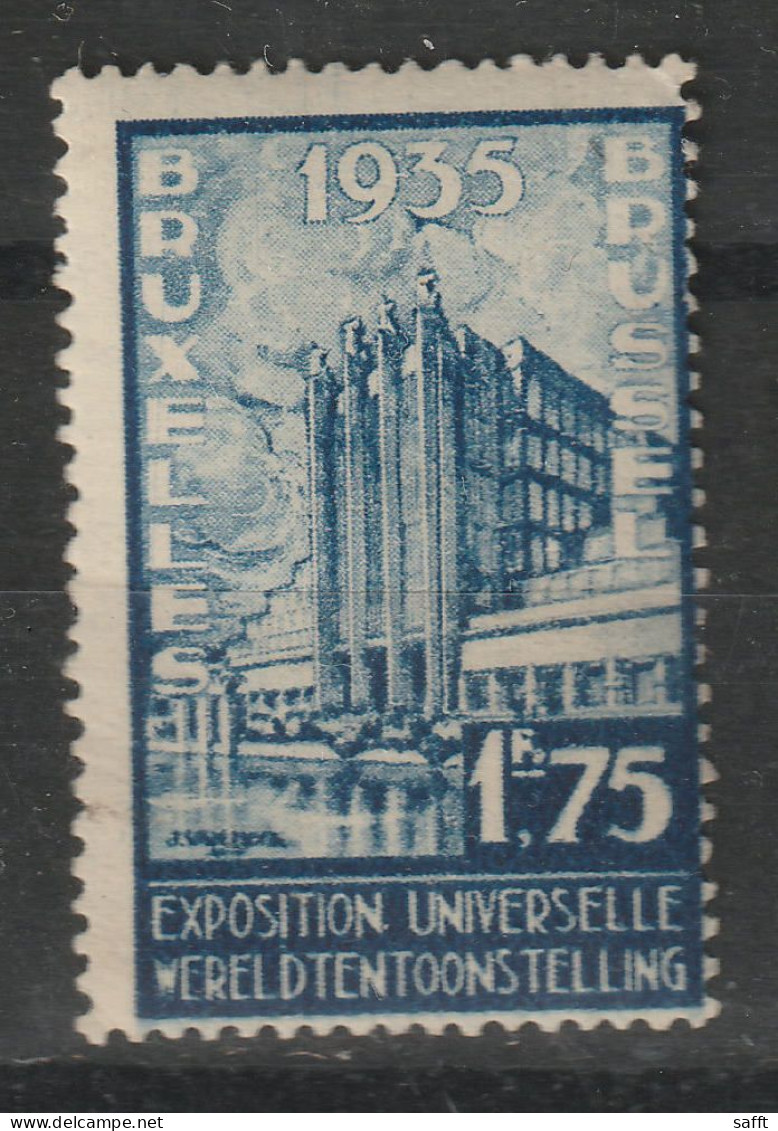 Belgien 381 Postfrisch, 1,75 Bfr. Expo Brüssel 1934 - Neufs