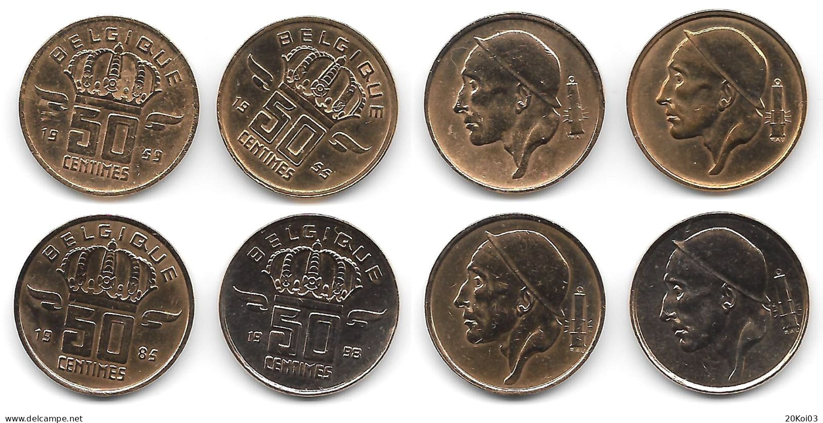 50 Centimes 1955 1959 1985 1998 Belgique - 50 Cents