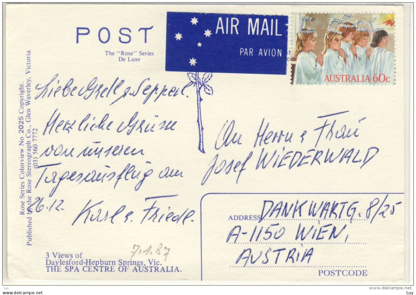 DAYLESFORD - HEPBURN SPRINGS, Victoria - Multi View , ... Nice Stamp , Rose Series PC - Other & Unclassified