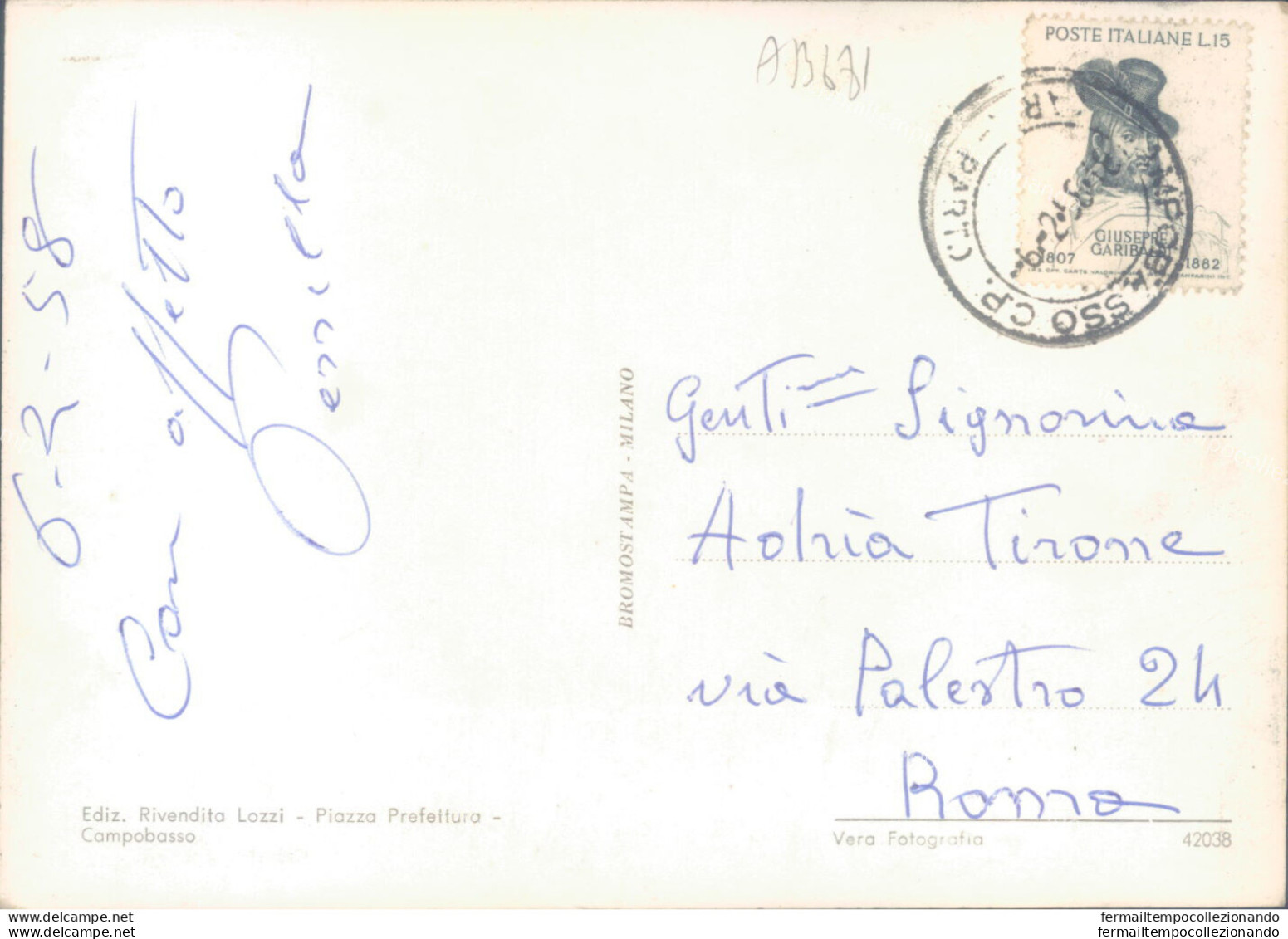 Ab681 Cartolina Campobasso  Citta' Banca D'italia - Campobasso