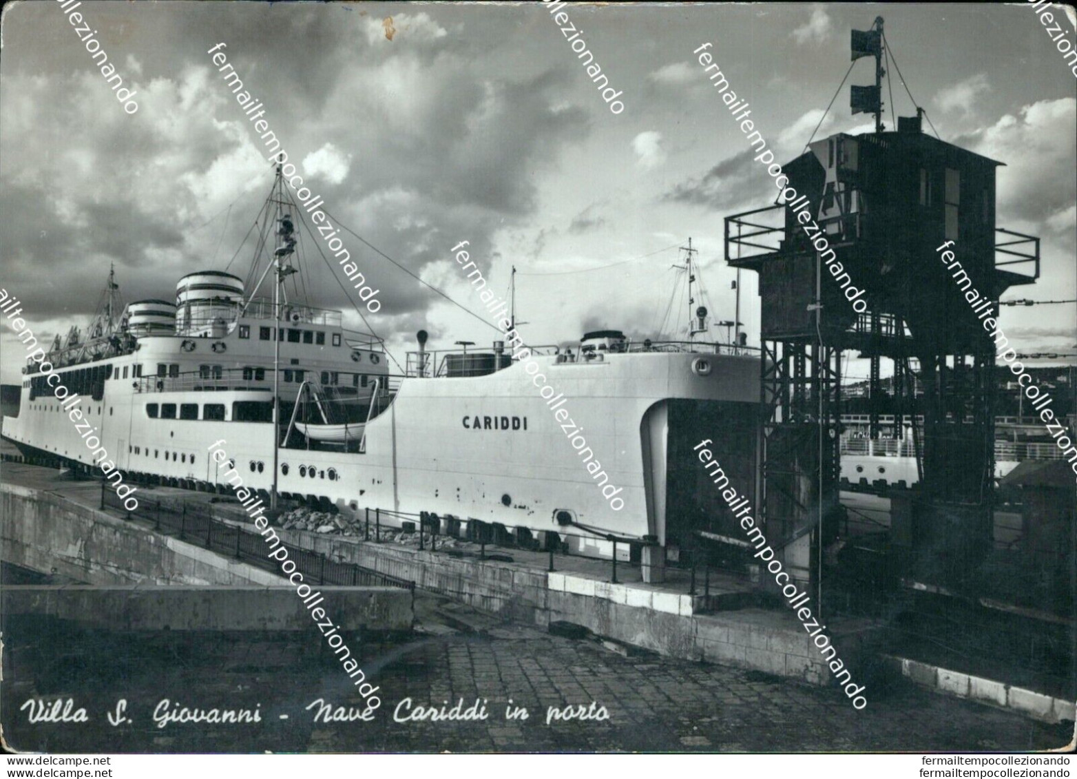 Ao694 Cartolina Villa S.giovanni Nave Cariddi In Porto  Reggio Calabria - Reggio Calabria