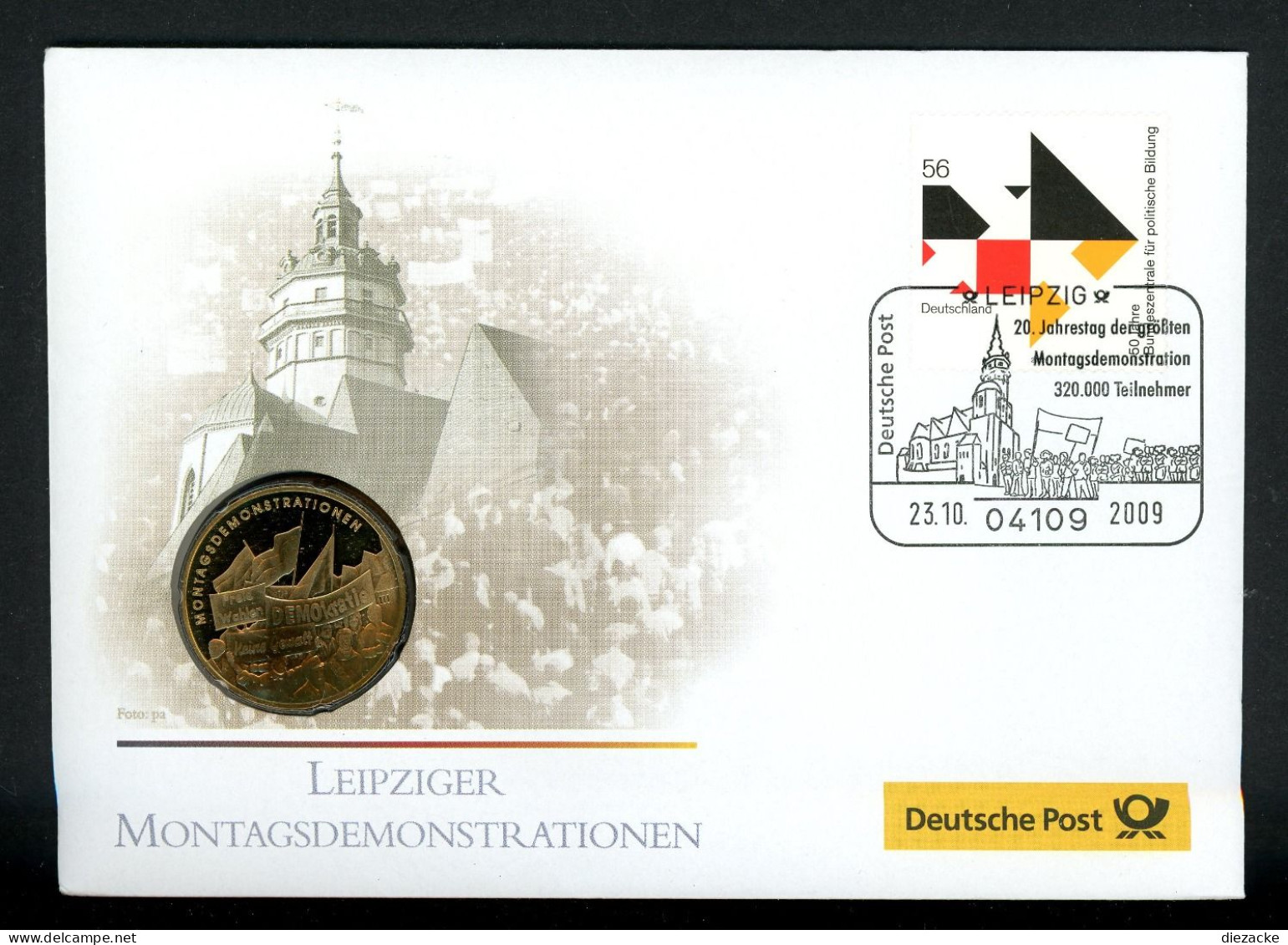 BRD 2009 Tombak Medaille "Montagsdemonstrationen" Im Numisbrief PP (M4637 - Ohne Zuordnung