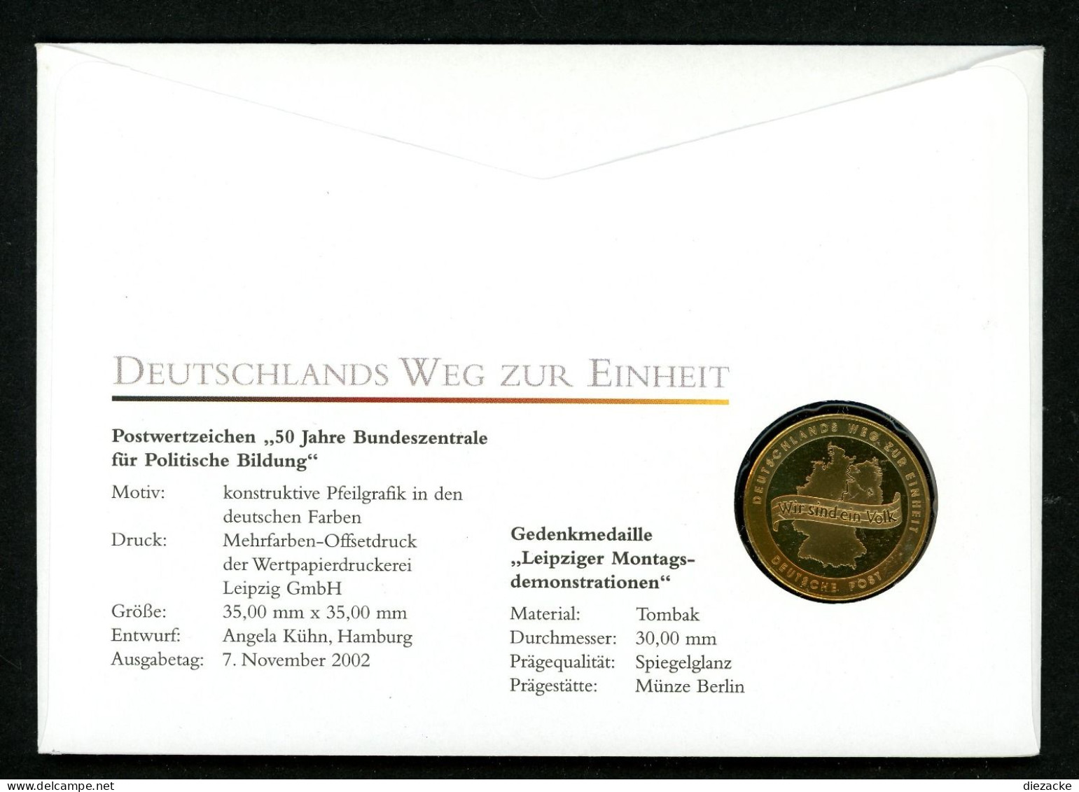 BRD 2009 Tombak Medaille "Montagsdemonstrationen" Im Numisbrief PP (M4637 - Zonder Classificatie