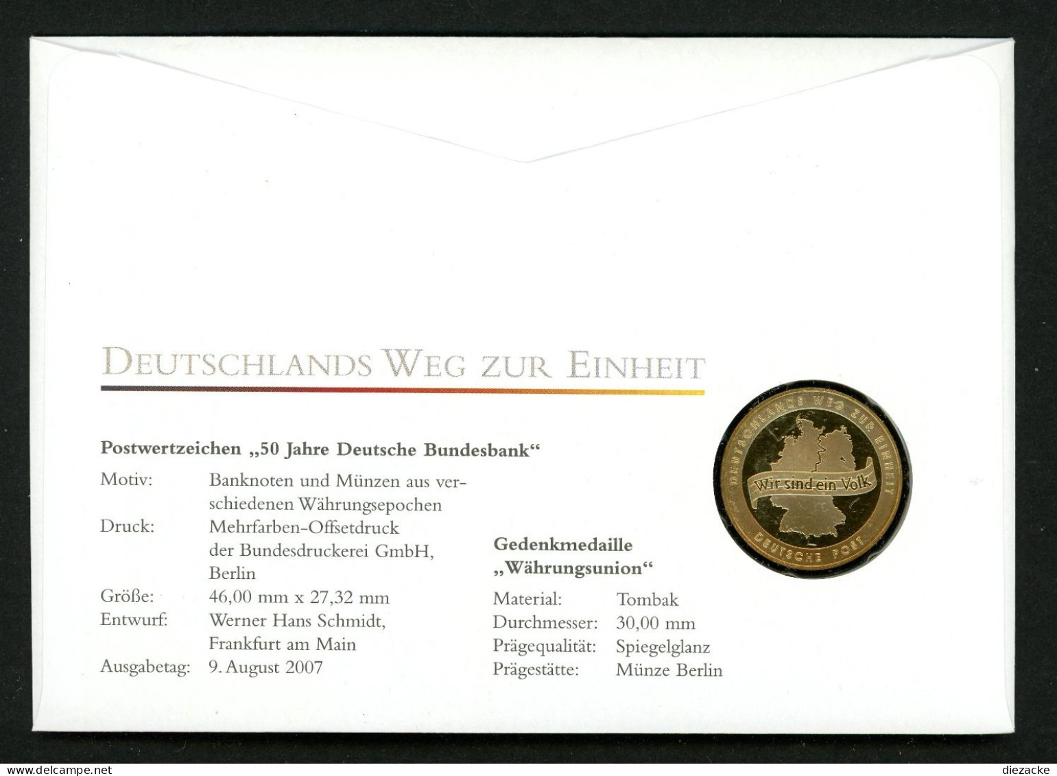 BRD 2010 Tombak Medaille "Währungsunion" Im Numisbrief PP (M4632 - Zonder Classificatie