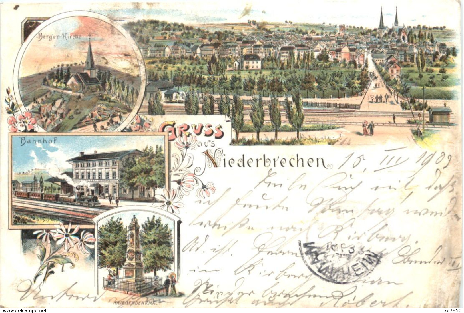 Gruss Aus Niederbrechen - Litho - Limburg