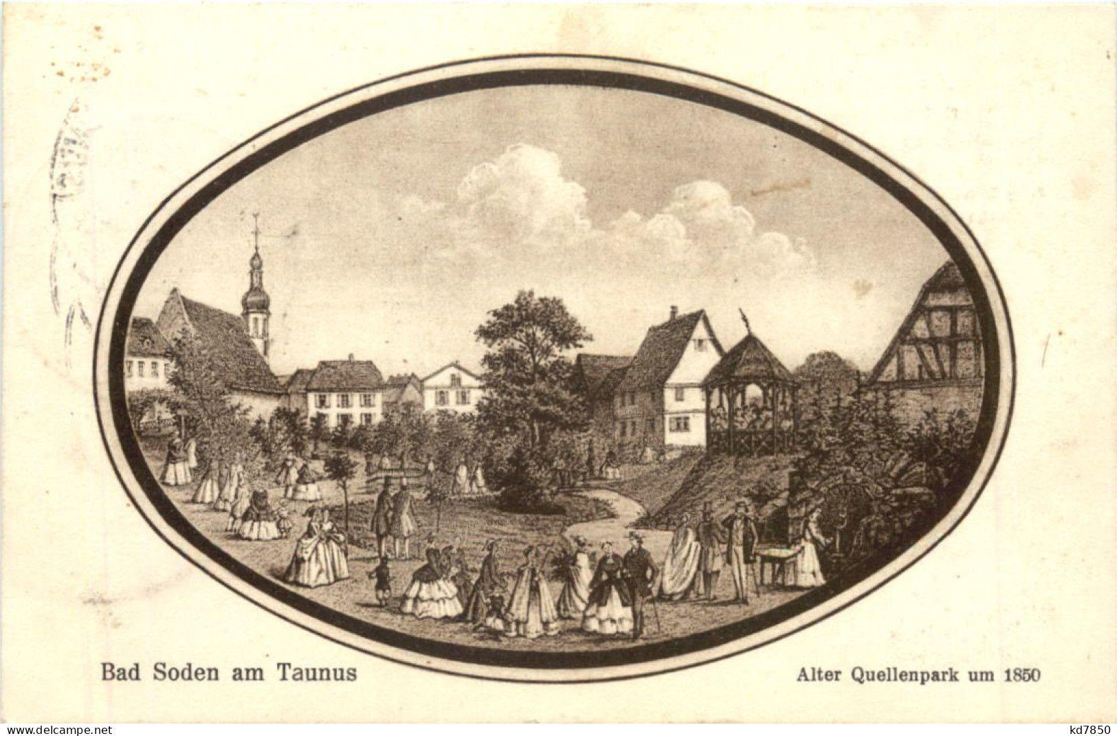 Bad Soden Am Taunus - Alter Quellenpark Um 1850 - Bad Soden