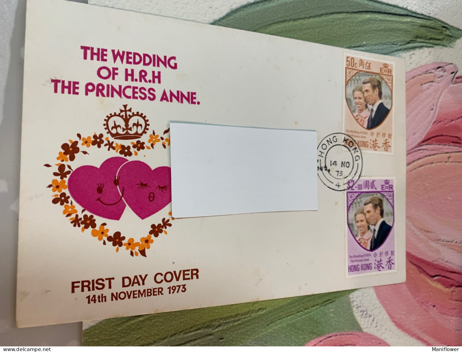 Hong Kong Stamp FDC 1973 Royal Wedding Used - Cartas & Documentos