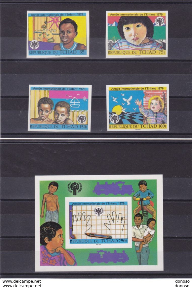 TCHAD 1979 Année Internationale De L'enfant Yvert 365-368 + BF  28 ND,  Michel 856-859 B + Block 76B NEUF** MNH - Tchad (1960-...)