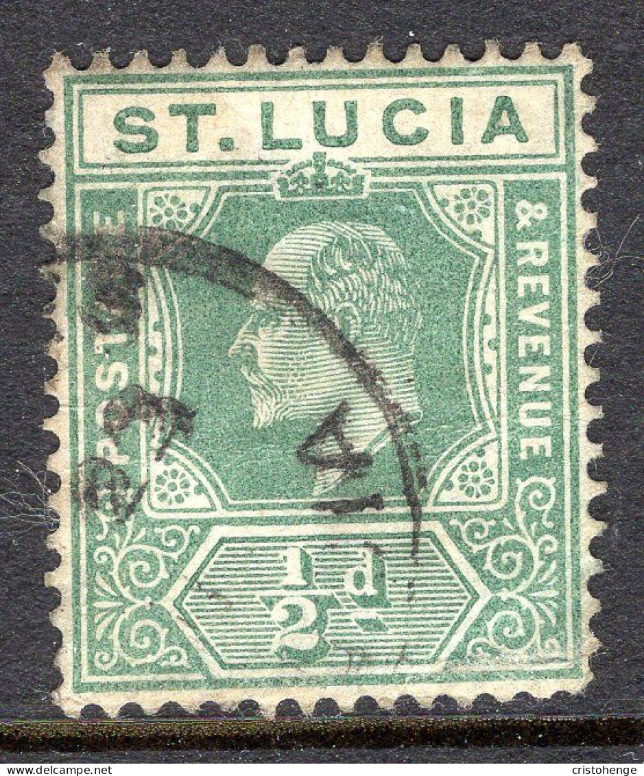 St Lucia 1904-10 KEVII - Wmk. Multiple Crown CA - ½d Green Used (SG 65) - St.Lucia (...-1978)