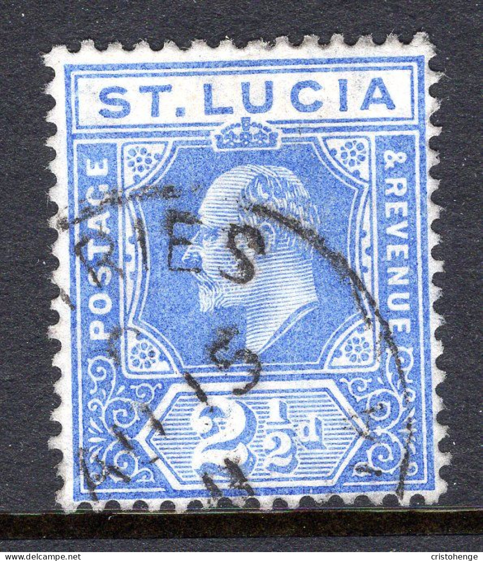 St Lucia 1904-10 KEVII - Wmk. Multiple Crown CA - 2½d Blue Used (SG 69) - Ste Lucie (...-1978)