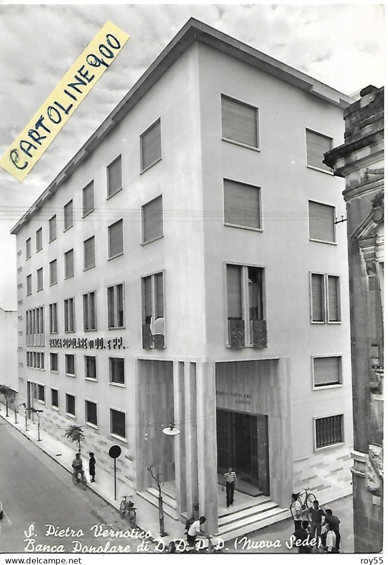 Puglia-brindisi-s.pietro Vernotico Veduta Edificio Banca Popolare Nuova Sede Anni 60 - Autres & Non Classés