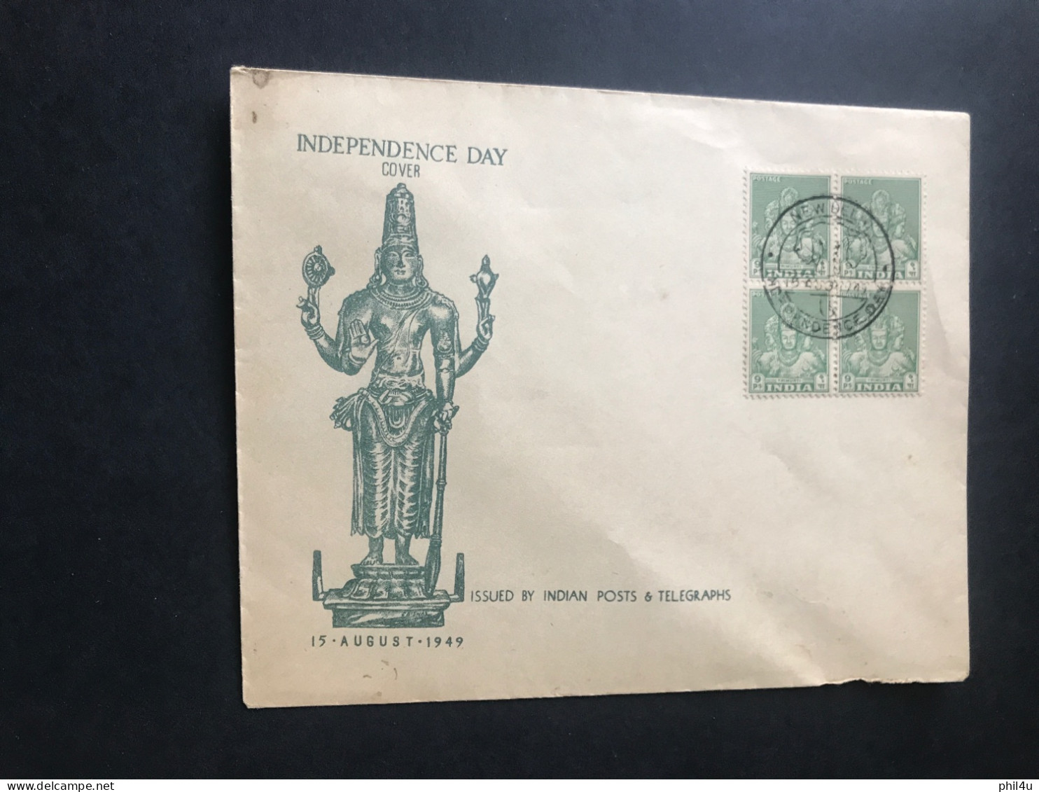 1949 India Archaeology Stamps Block Of 4 To 2as 3 Diff.  FDCOVERS - Covers & Documents