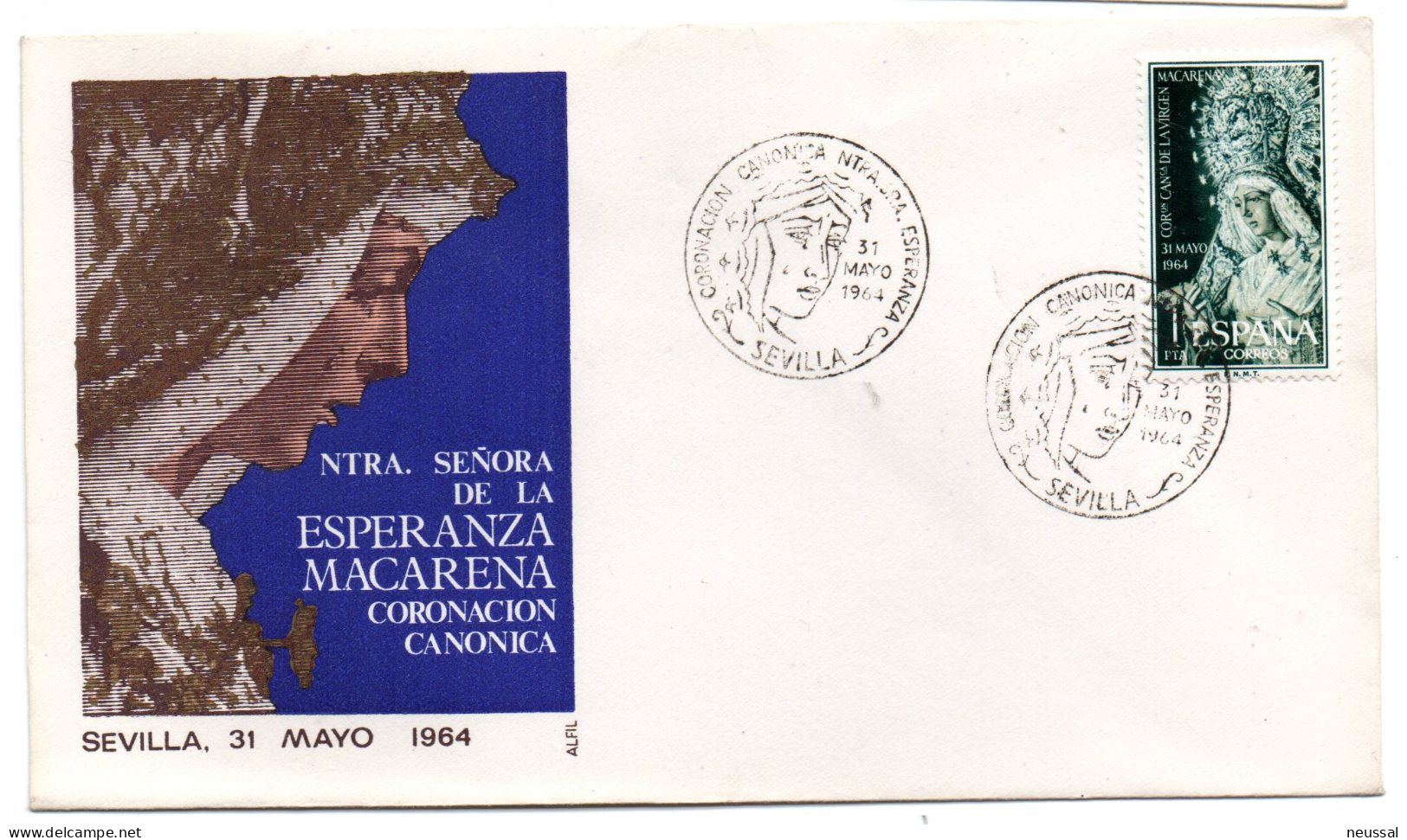 Carta Con Matasellos Coronacion Canonica Nuestra Señora Esperanza De 1964 - Storia Postale