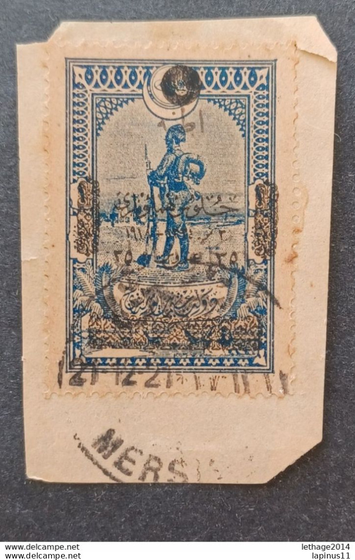 TURKEY OTTOMAN Türkiye 1921 ANNIVERSARY OF THE ARMISTICE CAT. UNIF 583 FRAGMANT CANCEL MERSINA 21-12-21 VERY RARE - Unused Stamps