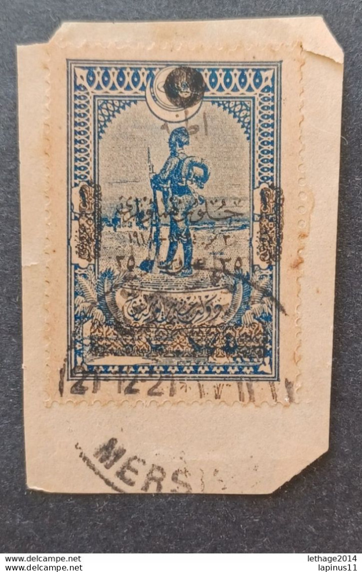 TURKEY OTTOMAN Türkiye 1921 ANNIVERSARY OF THE ARMISTICE CAT. UNIF 583 FRAGMANT CANCEL MERSINA 21-12-21 VERY RARE - Ungebraucht