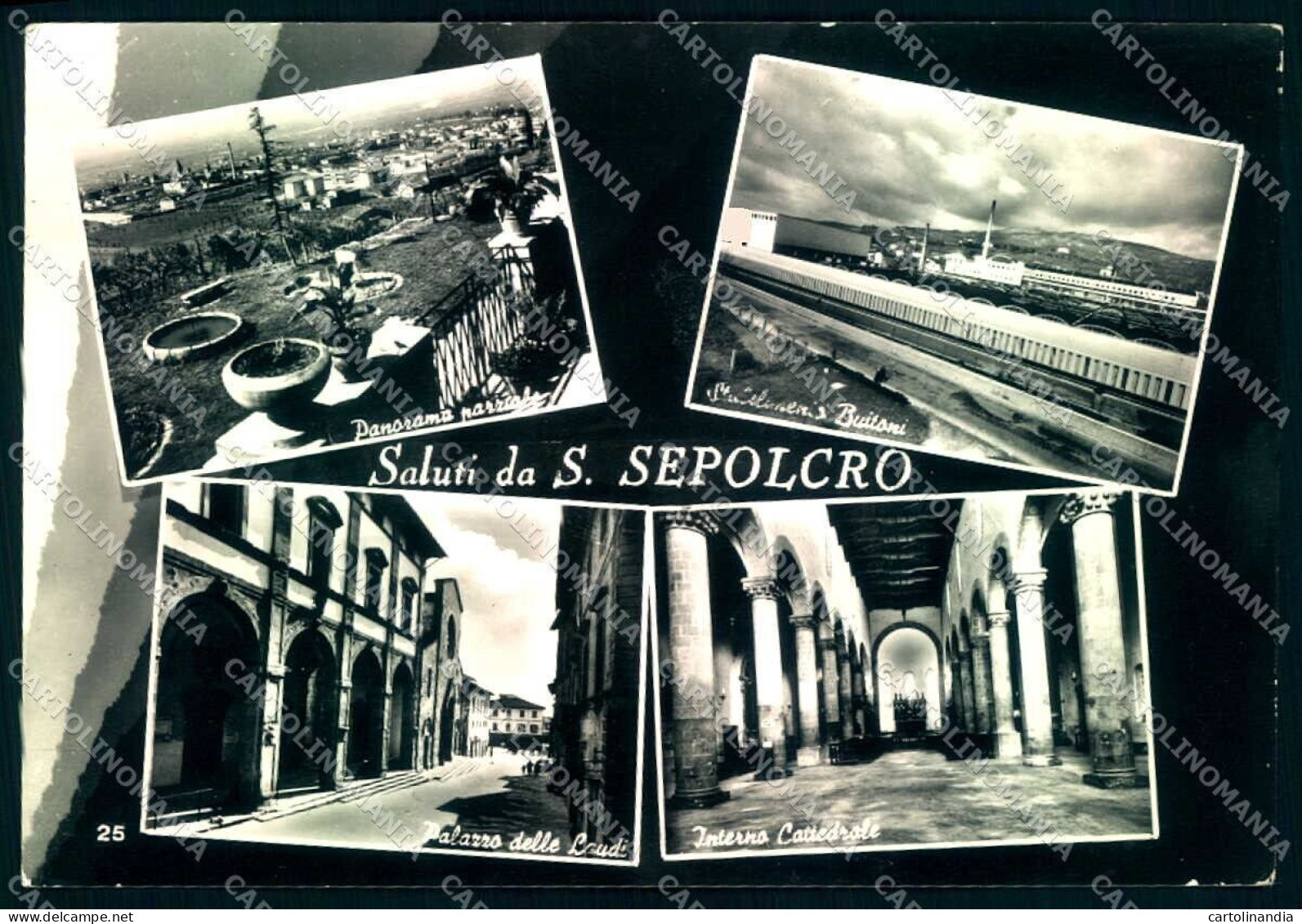 Arezzo San Sepolcro Saluti Da Foto FG Cartolina JK0153 - Arezzo