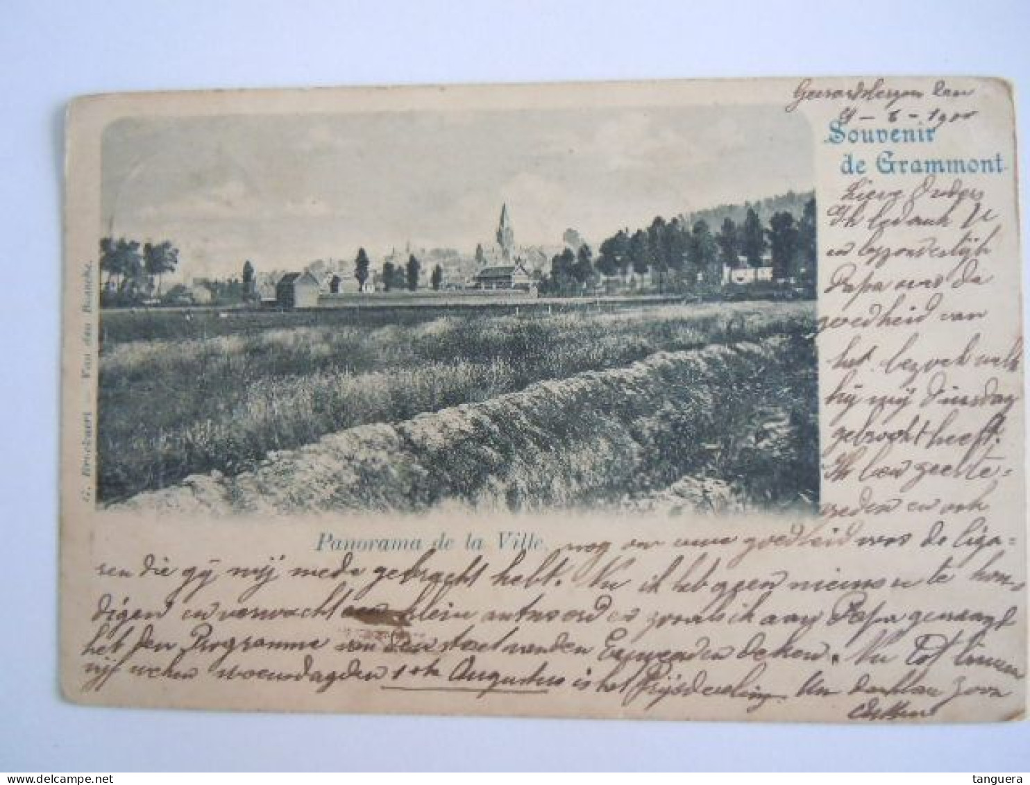 Souvenir De Grammont - Panorama De La Ville Edit G. Brockaert Gelopen 1900 - Geraardsbergen